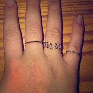 3 piece gold ring set